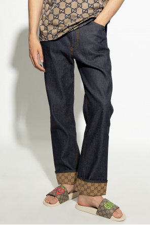 SchaferandweinerShops Tonga Navy blue gucci custom pants Gucci gucci victorian 66mm pump boots item